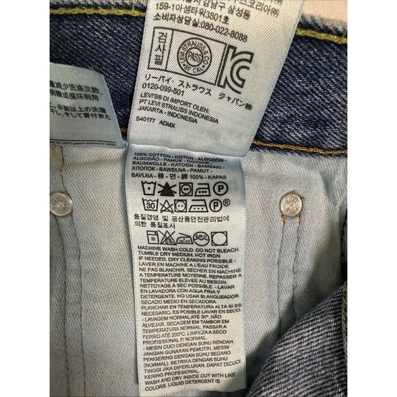 Levis 550 Jeans Relaxed Fit Straight Leg Blue Denim Med Wash Pockets Mens 50x32 - Picture 8 of 10